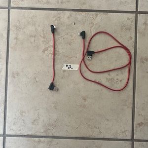 iPhone USB charging cables (2) red braided